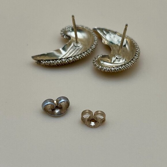 VTG 14K Solid Gold Mid Century MCM Paisley Earrings Hollywood Regency Stamped - Picture 8 of 10